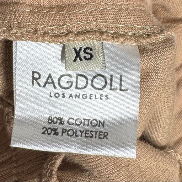Ragdoll Los Angeles Tan Velour Joggers Pants‎ Braided Drawstring Waist Womens XS - Picture 11 of 13